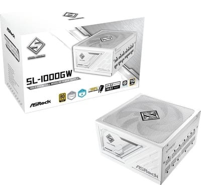 ASRock SL-1000GW Voeding - 1000 Watt - 135 mm - ATX 3.0 - 80 Plus 80 PLUS Gold