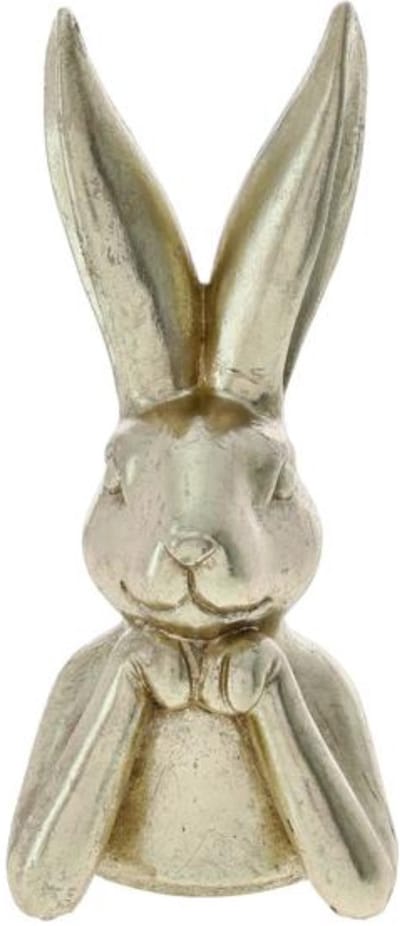 Decoratie beeld paashaas - borstbeeld - goud - polyresin - 20 cm - haas / konijn - paasdecoratie