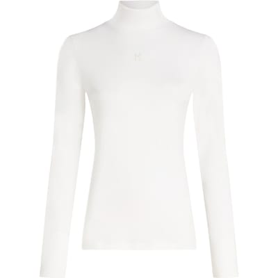 Karl Lagerfeld K Logo Mock Neck Ls T-shirt Snow White Taglia: XS | Maglie a manica lunga Outlet | Donna | Bianco