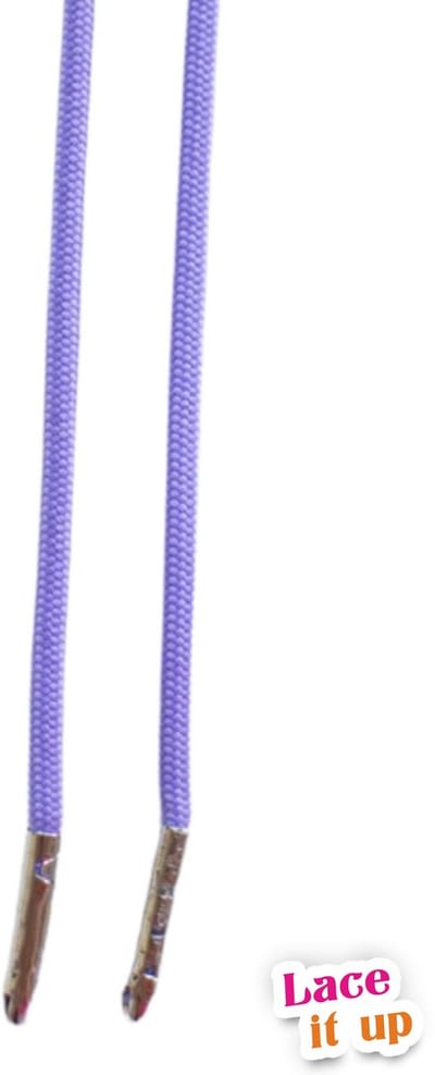 Schoenveters rond fijn - lila met zilveren nestels - 120cm veters rond veters voor wandelschoenen, werkschoenen en meer