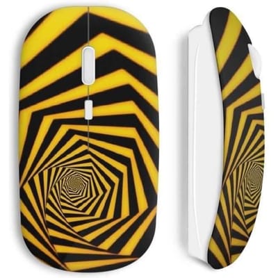Souris sans Fil Spirale Jaune Noir
