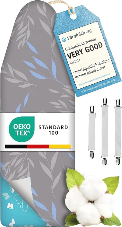 Turbo Strijkplankovertrek 110 x 30 - Geschikt voor Stoomstrijkijzers - Extra Dikke 5-Lagen Hoes M voor Strijkplanken 108-115 cm