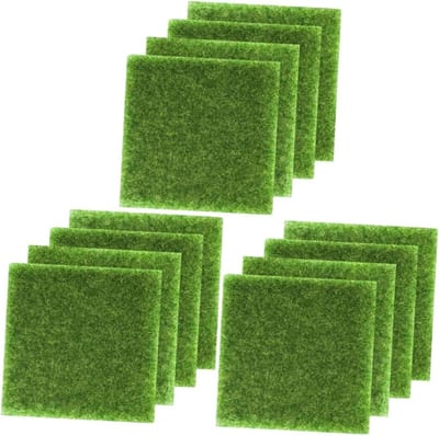 Nepgras Matten - Kunstgras Tegels - Tuin Decoratie - Realistische Modellering - 15 x 15 cm - Groen