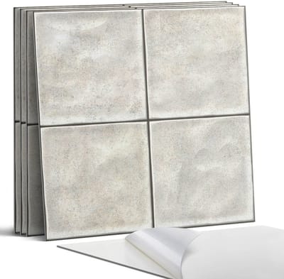 Coloray Wandpanelen Zelfklevend - Textuur van keramische tegels Zelfklevende Wandpanelen - 50 cm x 50 cm - Romig Wandpaneel PVC - 5 stuks - Texturen Wandpanelen Zelfklevend - Wandpanelen Keuken - Wandpaneel Badkamer