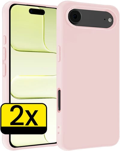 Hoesje - 2 Stuks - Geschikt voor Apple iPhone Air - Sterk & Shockproof - Case Siliconen - Back Cover - Telefoon Hoes - Telefoonhoesjes - Lichtroze