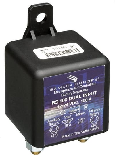 Allpa Samlex BS100 Dual Accuscheider - 12 en 24 volt - intelligent - 100 Ampère