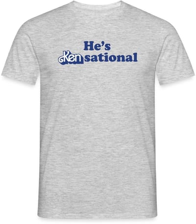 Barbie Design Met Grappige Quote He's Kensational T-Shirt Heren