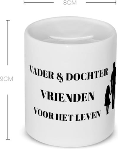 Akyol - vader en dochter vrienden voor het leven Spaarpot - Vriend - vader/dochter - vader cadeautjes - vaderdag - verjaardag - geschenk - kado - vader artikelen - dochter artikelen - dochter verjaardag - 350 ML inhoud