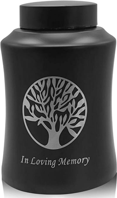 Professionele Begrafenis Urn - 1500 ML - Urn - Mini Crematie Urn - As Urn - Voor Huisdieren, Honden, Katten of Menselijk As - Crematie As - Mini Urn - In Loving Memory - ZWART