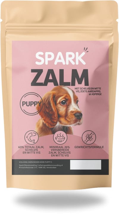 Spark - Puppy Hondenbrokken - Zalm met Schelvis en Witte Vis, Zoete Aardappel & Asperge - Hypoallergeen - Graanvrij - 2KG