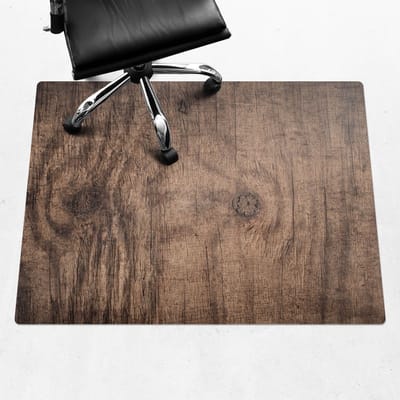 Wallfluent - Vloerbeschermer Houten Ringen - 120x90 cm - Bruin Vloerbeschermer Bureaustoel Tapijt - Rechthoekig - Vloerbeschermer Harde Vloer-Computer Stoel Mat-Kantoordecoraties - Organisch marmerpatroon