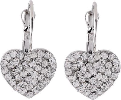 Behave - Oorhangers dames - zilverkleur - hartvorm - romantisch - 2,5 cm