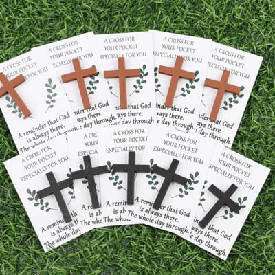 VANDAAG VERZONDEN - Kruis 4cm - 10 stuks - Hout - Ketting - DIY - Kruizen Kruisjes - Zakkruisjes - Broekzak - Cadeau - Gebedskruis