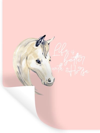 Muurstickers - Sticker Folie - Life is better with a horse - Spreuken - Quotes - Paarden - 30x40 cm - Plakfolie - Muurstickers Kinderkamer - Zelfklevend Behang - Zelfklevend behangpapier - Stickerfolie