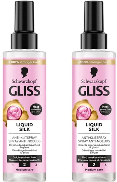 Schwarzkopf Gliss Kur Liquid silk Anti-klit spray - 2 x 200 ml
