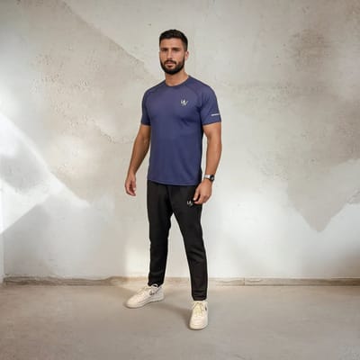 YV SPORT Sportshirt heren Praag - Regular fit - Kationische stof - Antibacteriële eigenschappen - Comfortabel en zacht - Droogt snel - Slijtvast en duurzaam - Fitness en sport shirt - Sportkleding heren - Blauw - Maat S
