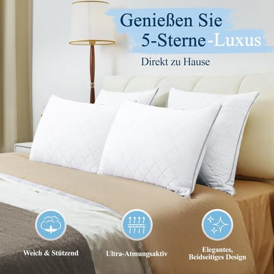 Hoofdkussen Microvezel - Slaapkamerkussen Zacht - Comfortabel Slapen - Hypoallergeen Ademend - 40x80 cm