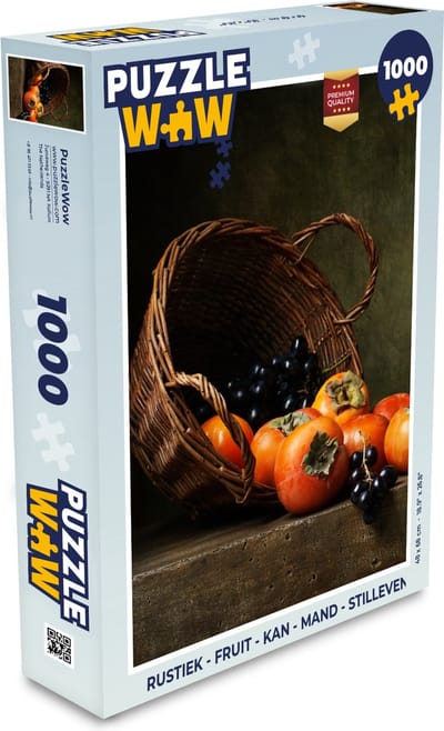 Puzzel Rustiek - Fruit - Kan - Mand - Stilleven - Legpuzzel - Puzzel 1000 stukjes volwassenen