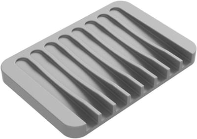 Grijze Zeepdispenser van Siliconen met Afvoer - Antislip Zeepdoos voor Badkamer en Reis, Ideaal voor Organisatie en Hygiëne