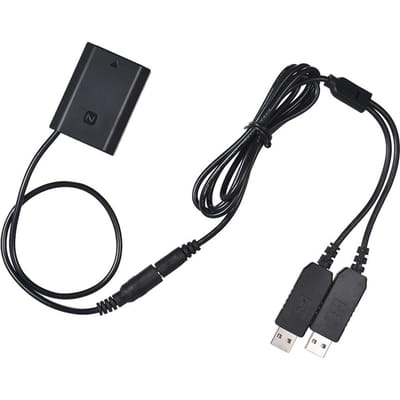 NP-FZ100 DC-koppeling Dubbele USB-adapter Dummy-batterij voor Sony A7III A9 A7RIII A7SIII black