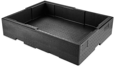 Thermobox met deksel - Stapelbare container - Voedsel transport - Omkeerbaar stapelsysteem - 87 Liter - Zwart