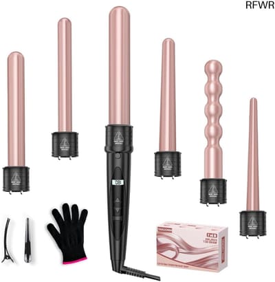 RFWR® 6-in-1 Krultangset met Keramische Coating en Verwisselbare Opzetstukken