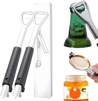 2 Stuks Verstelbare Blikopener voor Senioren - Ergonomische Dekselopener voor Zwakke Handen en Artritis