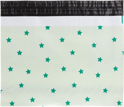 Verzendzakken voor Kleding - 100 stuks - 50x35.3cm - Groen, Print / Multi colour Verzendzakken Webshop - Verzendzakken plastic met plakstrip