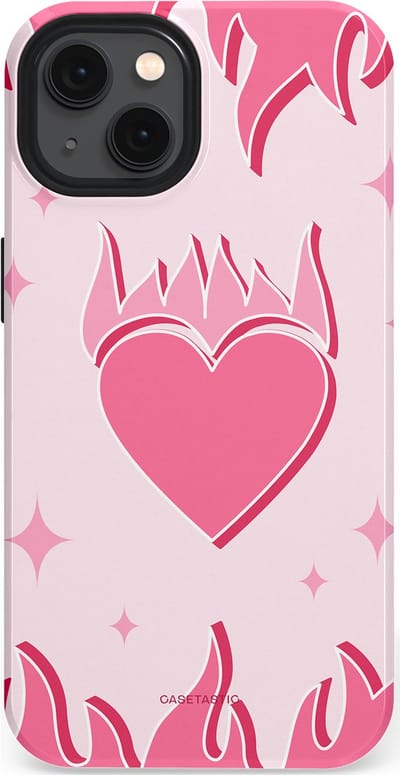 Casetastic Hoesje Geschikt voor Apple iPhone 13 Magsafe - Stijlvolle Beschermende Duo-layer Case - Hartenvuur