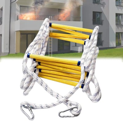 Noodtouwladder - Veiligheidsladder - Snelle Evacuatie - Hoog Draagvermogen - 3 meter - Zwart