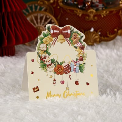 Giftmas Kerstkaarten - Wenskaarten - 10 Stuks - Met Enveloppen - 9.8x13.6cm-met goud bedrukte kerstgroetkaarten met enveloppen-geschikt voor familie-vrienden-collega's en klanten-als kerstgroet- en bedankkaartjes - Exclusief voor Kerstmis
