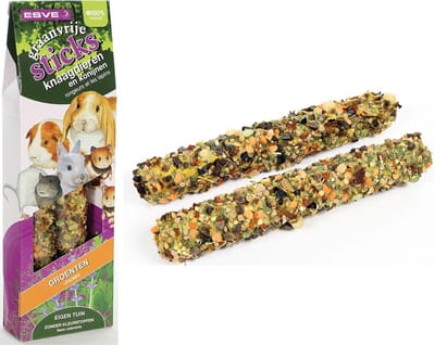 ESVE Graanvrije Sticks - Groenten - Knaagdieren en Konijnen - 2 x 135 gr