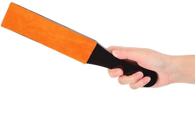 Dailygoods- Scheermesriem Dubbelzijdig - PU Lederen Strop - Handmatige Slijpplank - Voor Messen en Scheermessen - Compact en Robuust - Comfortabele Handgreep - Messenslijper