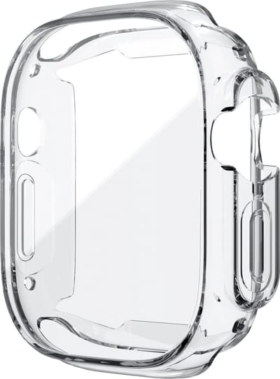 By Qubix - Apple Watch Ultra TPU case - Volledig beschermd - Transparant - Geschikt voor Apple Watch 49mm (Ultra) hoesje - screenprotector - Bescherming iWatch - Bescherm hoesje