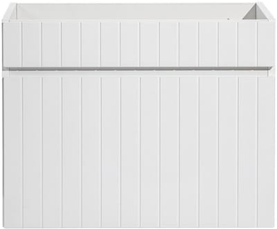Vente-unique Wit hangmeubel onder wastafel met strepen - 60 cm - SATARA
