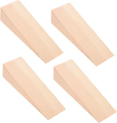 Houten Wiggen Set - Deur Raam Blokken - Installatie Hulp - Glad Fijn Afgewerkt - 4 Stuks - Beige