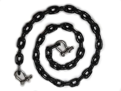 Gecoate Ankerketting - Bootketting RVS - Watersport Bevestiging - PVC Beschermende Laag - 1.8 Meter - Zwart