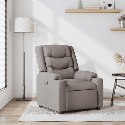 vidaXL - Fauteuil - verstelbaar - stof - taupe