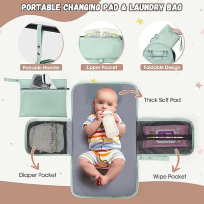 Babyluiertas met Draagbare Aankleedkussen - Multifunctionele Waterdichte Rugzak voor Mama