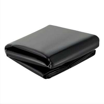Vijvervoering 20 Mil - Voor Zwembad, Vijver & Watervaltuin - Buigbaar LLDPE Materiaal met Eenvoudig Snijbare Onderlaag - Voor Visvijvers & Landschapsarchitectuur - zwart-457x610 cm