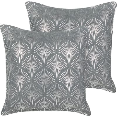 HOYA - Sierkussen set van 2 - Grijs - 45 x 45 cm - Katoen