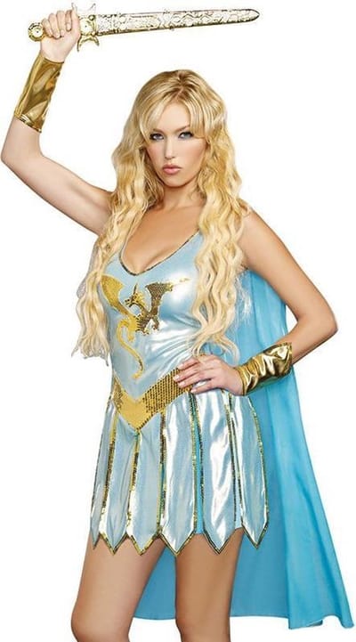 Romeinse Warrior Volwassenen Vrouwen Blauw Sexy Maat S