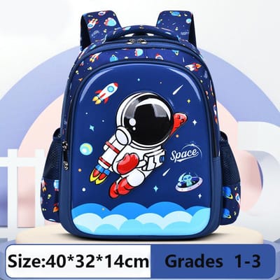 Kinderen Schoudertas Kind Rugzak Cartoon 3D Stereoscopische Astronaut Jongetje Droom Schooltas Waterdicht Basisschool black