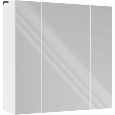 Hangend Badkamerkastje Pola 3L met 3 Spiegels - Opbergkast | Wit | 60x60x22 cm