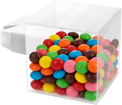 Dailygoods- Gunstdozen 50 stuks - Duidelijke geschenkdozen - 10x10x10cm - PVC doorzichtige dozen - Stevig lichtgewicht - Duurzaam PP-plastic