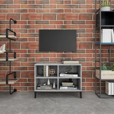 vidaXL - Tv-meubel - met - metalen - poten - 69,5x30x50 - cm - grijs - sonoma - eiken