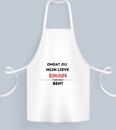 Akyol - omdat jij mijn lieve bonusopa bent Keukenschort - Opa - de liefste bonusopa - verjaardag - cadeautje voor opa - kado - geschenk - 82 bij 71 cm