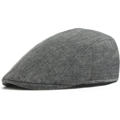 Heren Linnen Platte Pet Lente Zomer Vintage Vizier Baret Ademend Ivy Nieuwsjongenspet Dames Mode Pet Geschikt Voor Klein Slank Gezicht One Size gray