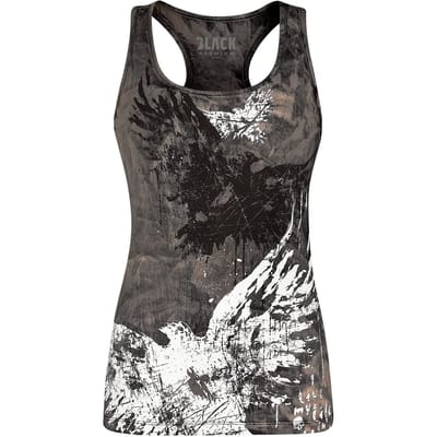 Black Premium by EMP Top - Top mit Waschung und Print - S tot XXL - voor Vrouwen - grijs