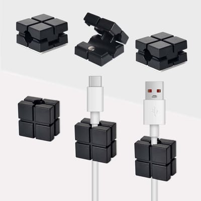 Dailygoods - 15 Stuks Zelfklevende Magnetische Kabelhouders voor Kabelbeheer